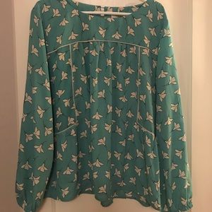 Ann Taylor Loft Outlet Teal Blouse, Size XL